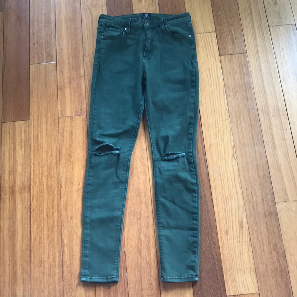 Green colour just black skinny ankle jeans size 28